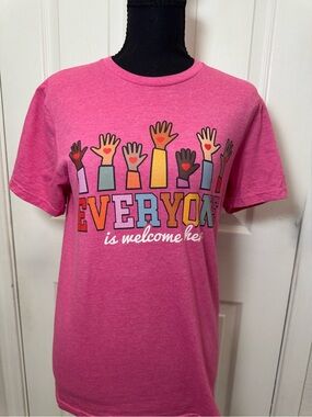 Kids Pink 'Everyone is Welcome Here' Graphic Tee